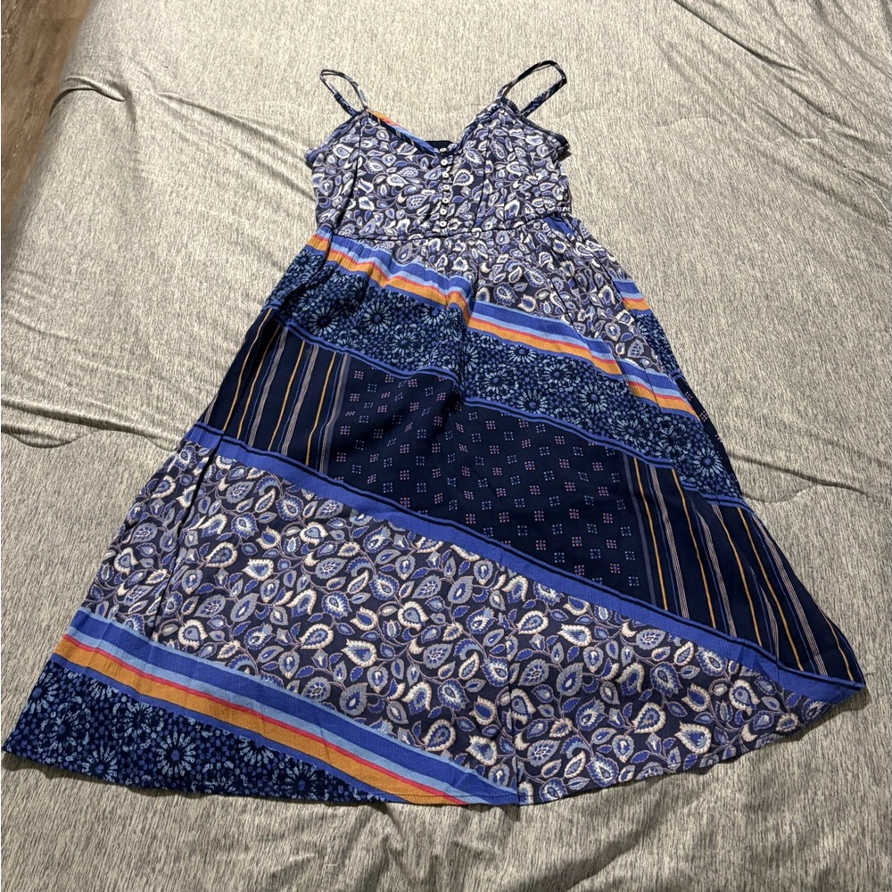 Blue Patterned Maxi Dress